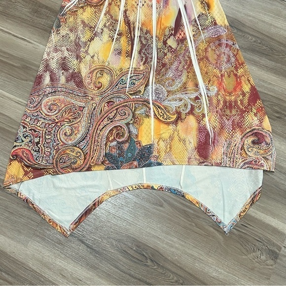 One World Orange Paisley Snake Skin Print Dress Women size Medium - Picture 3 of 14